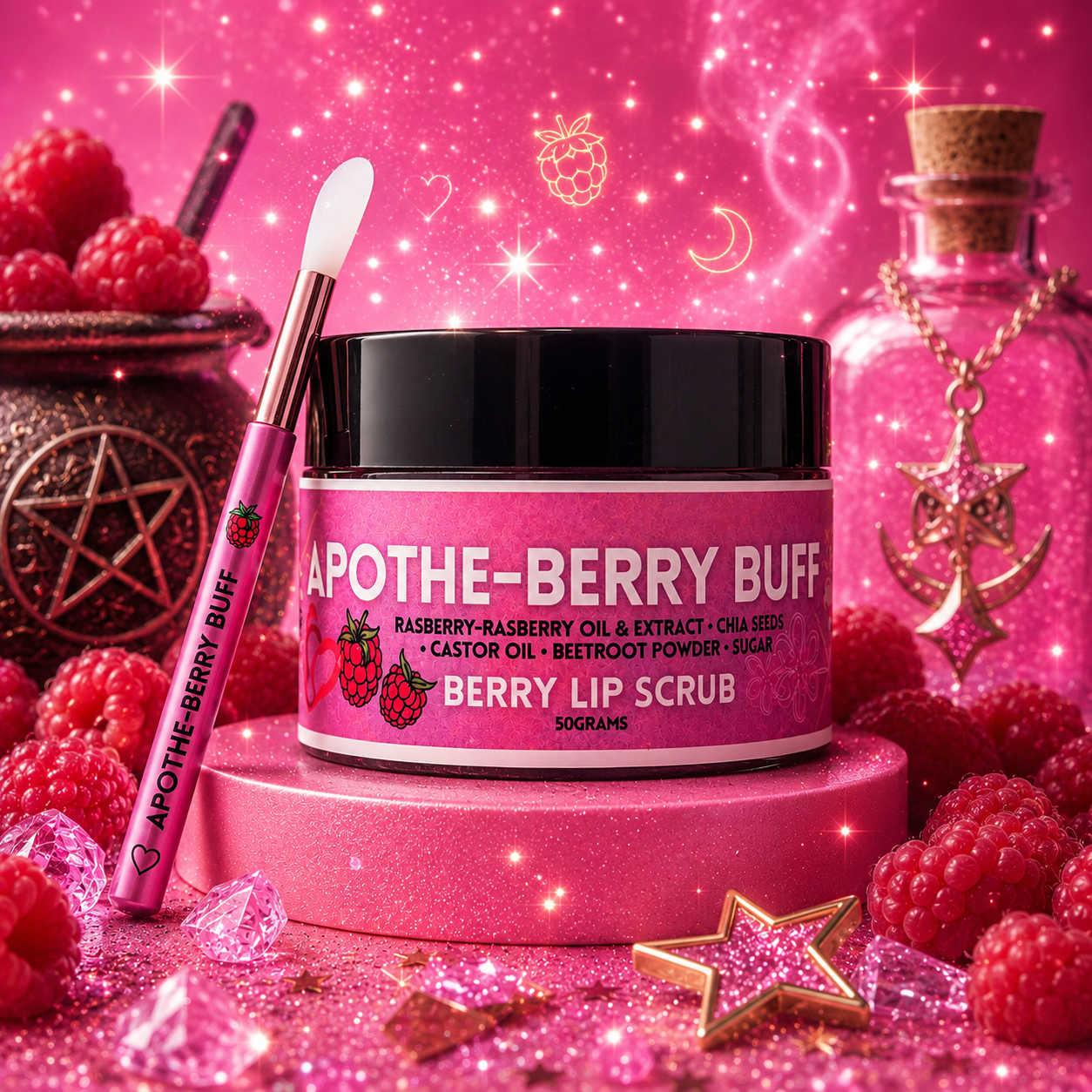 APOTHE-BERRY BUFF - Berry Lip Scrub & Brush