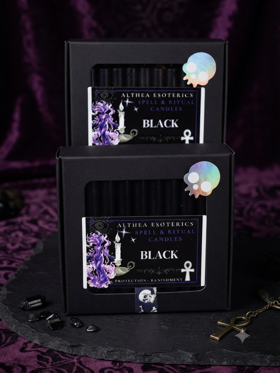 BLACK SPELL CANDLES - 10 Pack