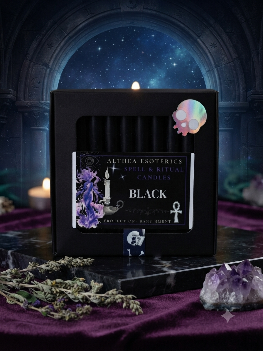 BLACK SPELL CANDLES - 10 Pack