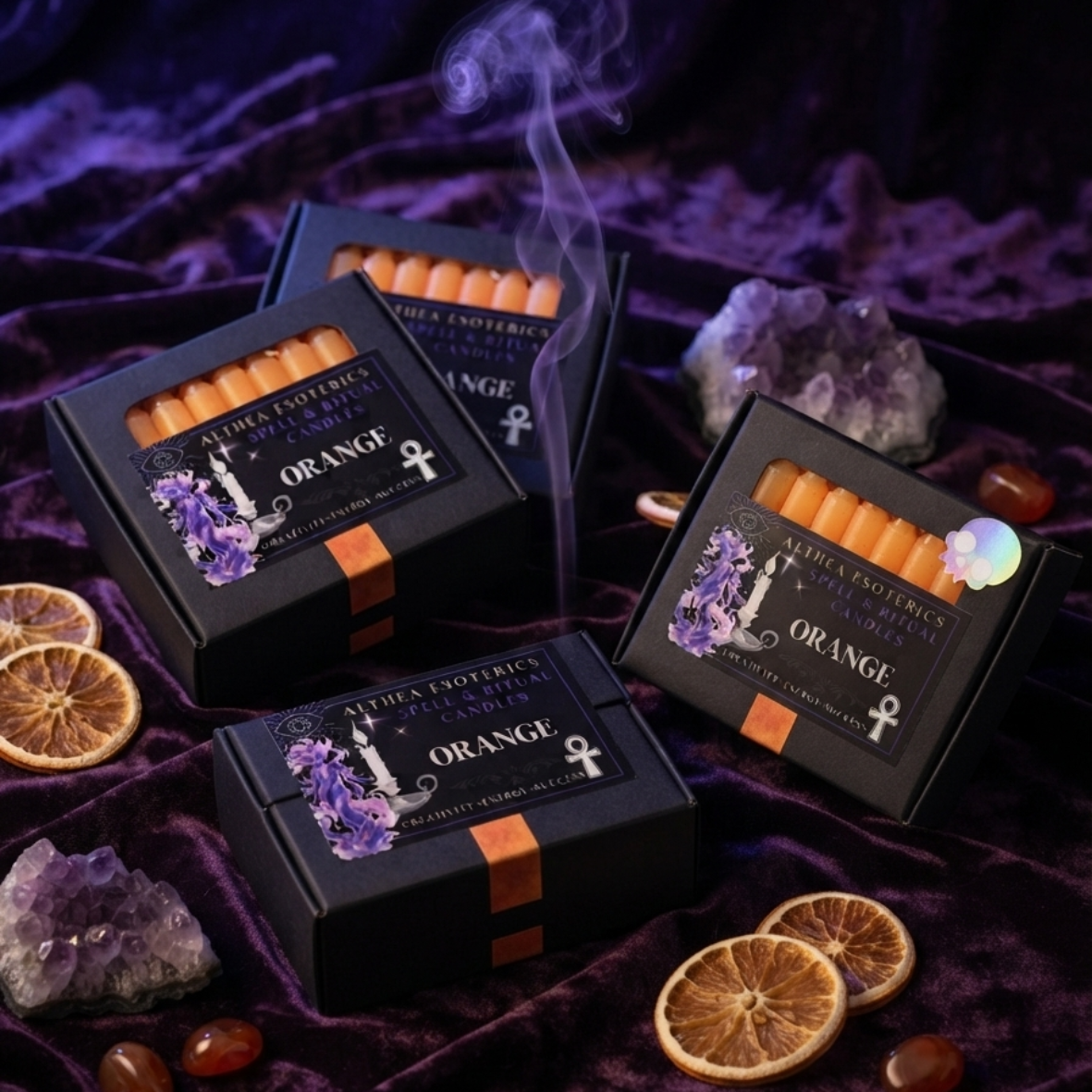 ORANGE SPELL CANDLES - 10 Pack
