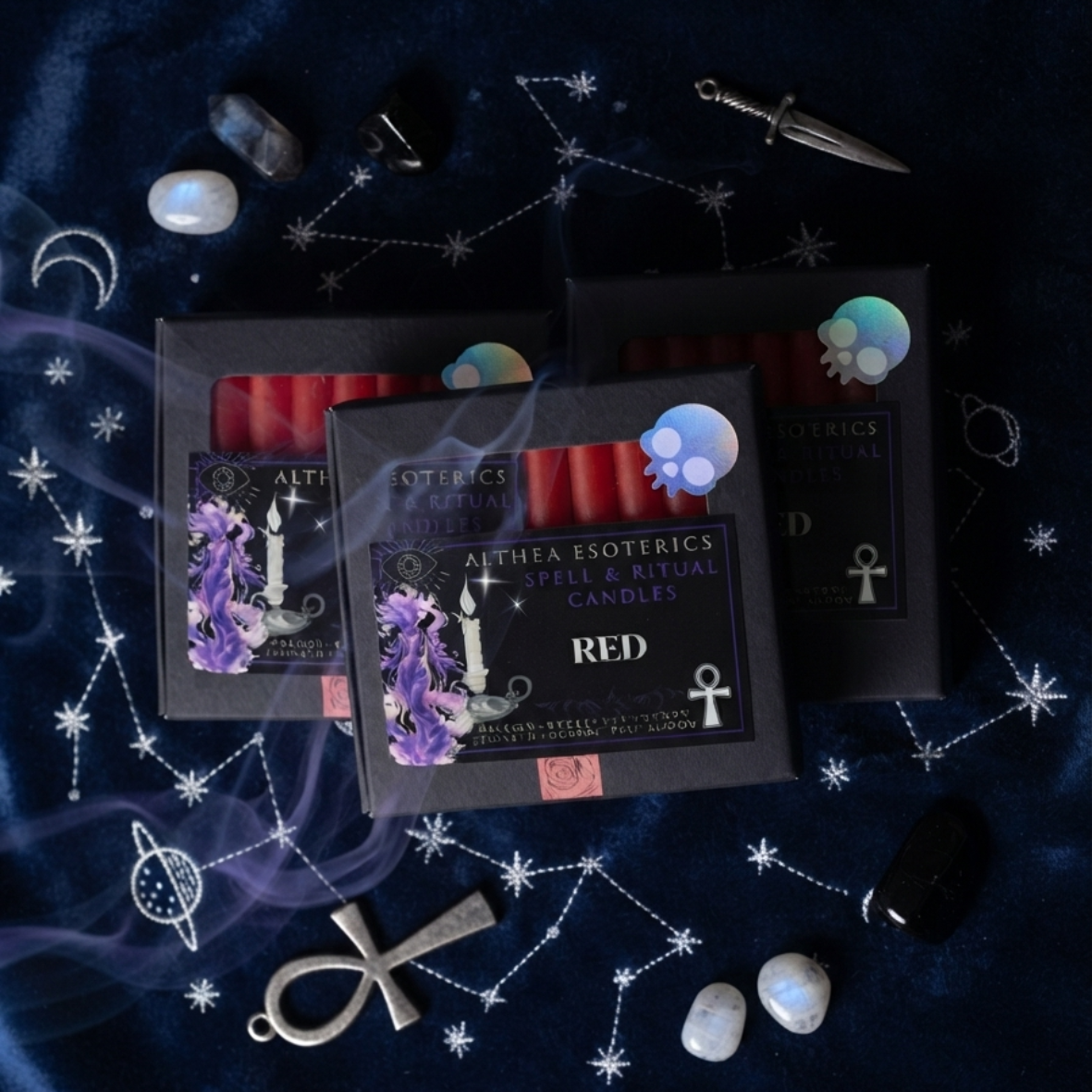 RED SPELL CANDLES - 10 Pack