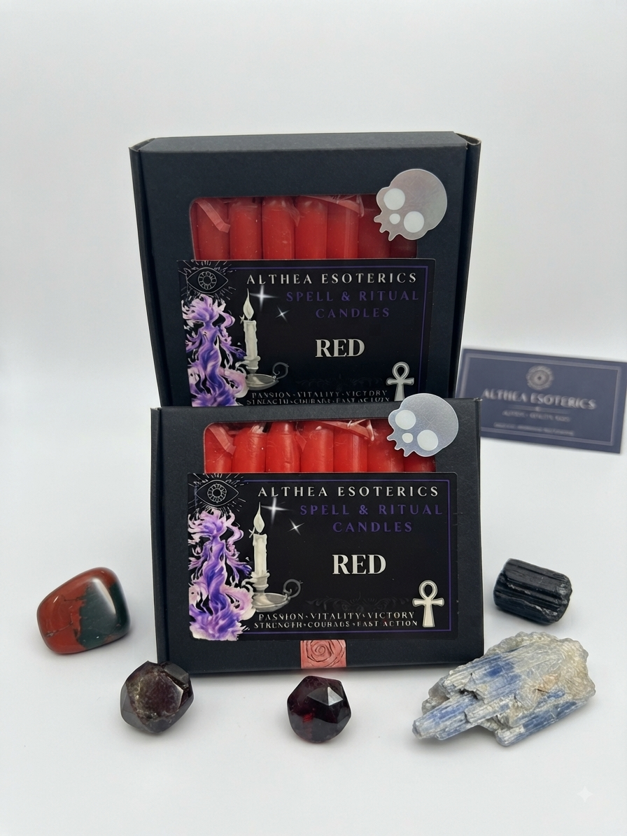 RED SPELL CANDLES - 10 Pack
