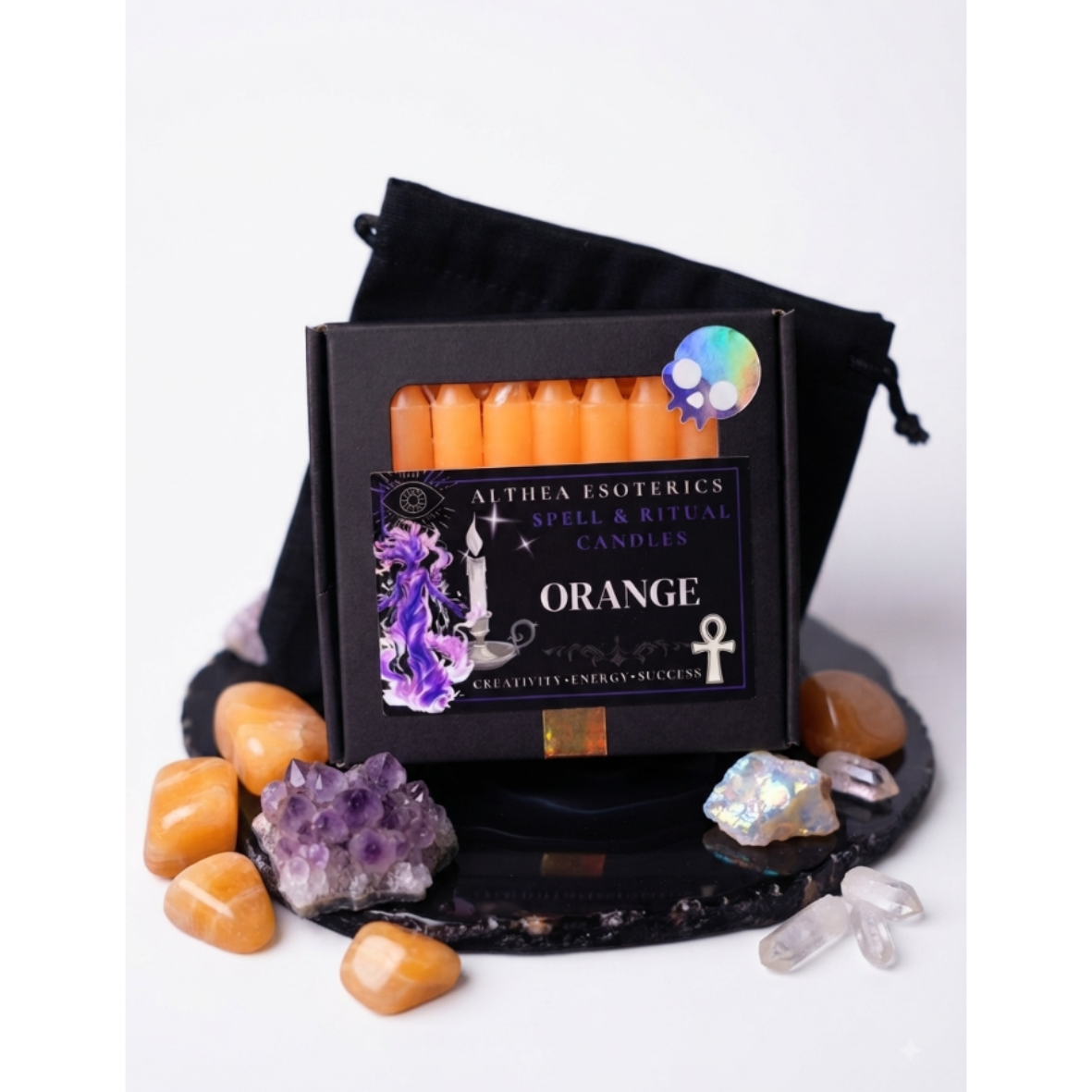 ORANGE SPELL CANDLES - 10 Pack