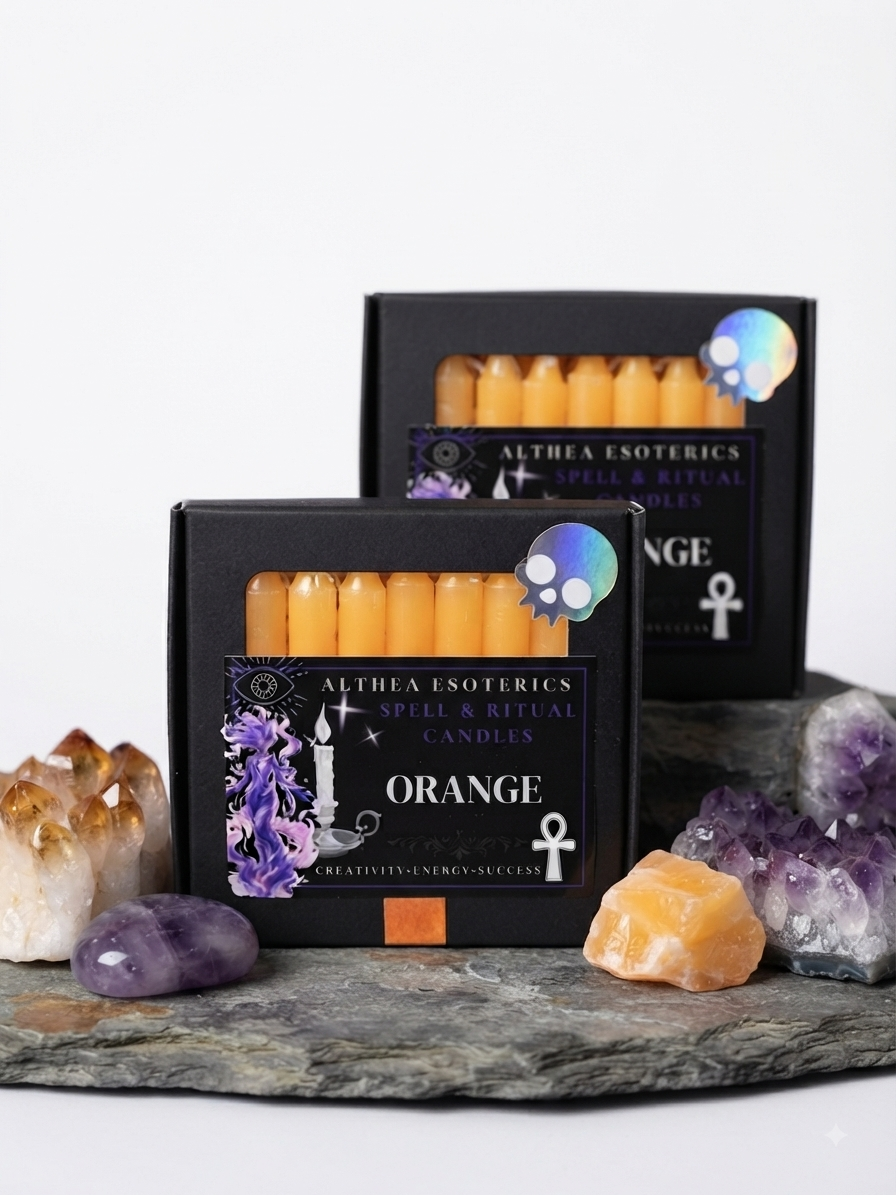 ORANGE SPELL CANDLES - 10 Pack