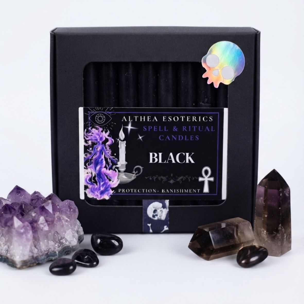 BLACK SPELL CANDLES - 10 Pack