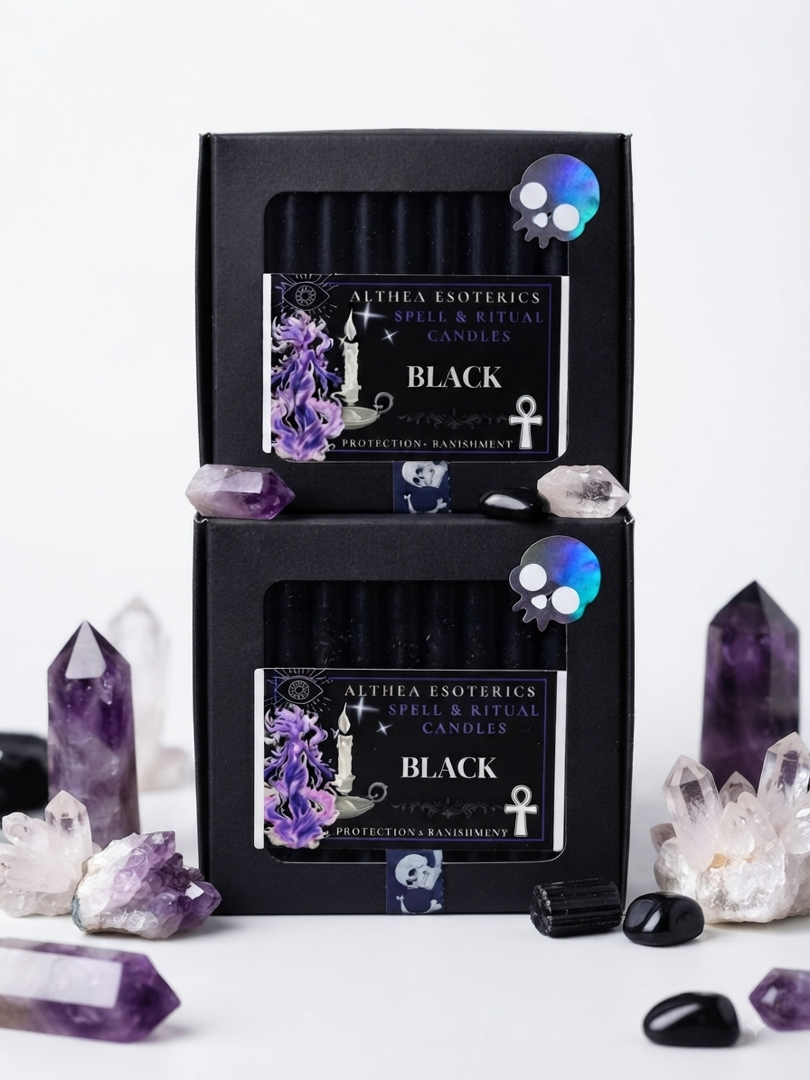BLACK SPELL CANDLES - 10 Pack