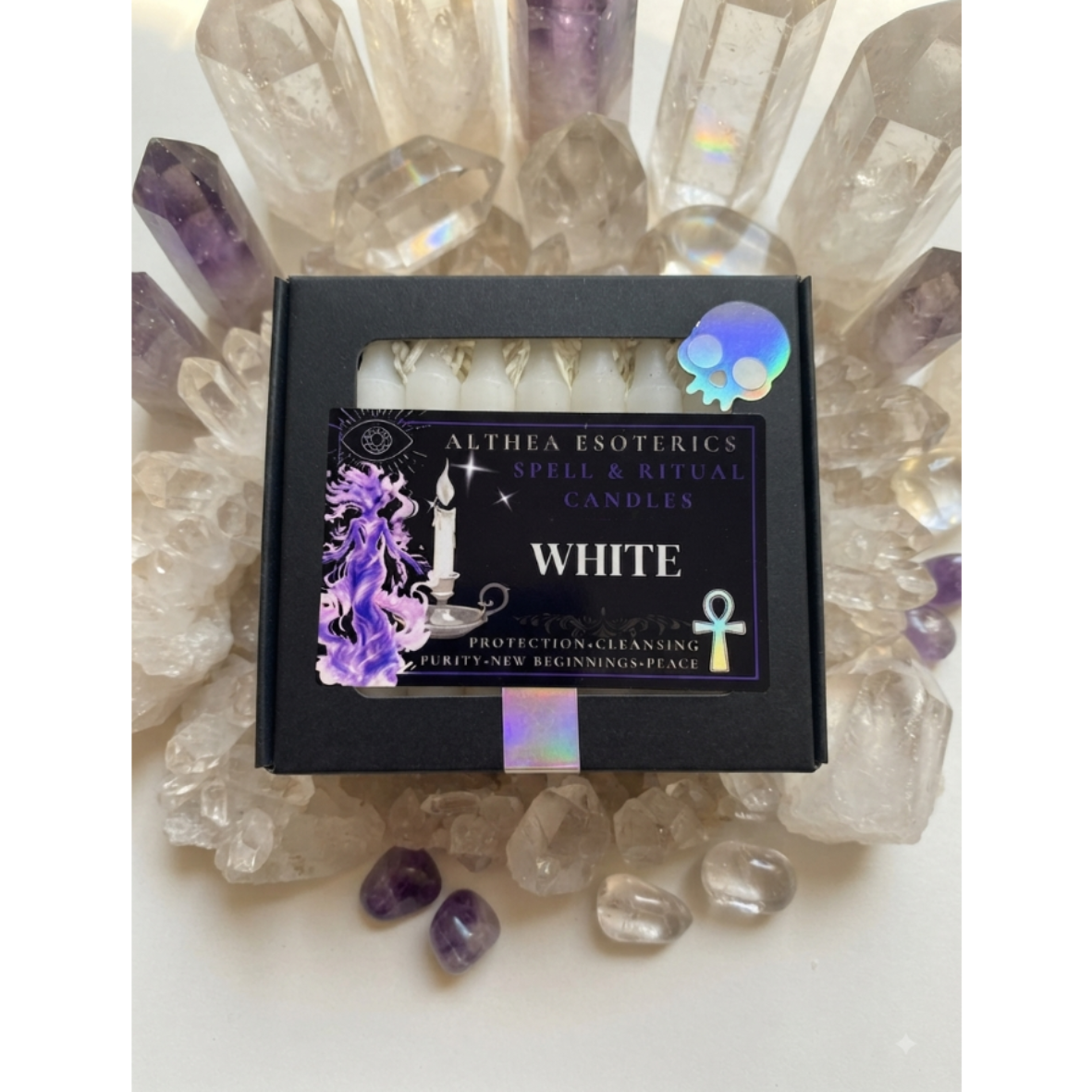 WHITE SPELL CANDLES - 10 Pack