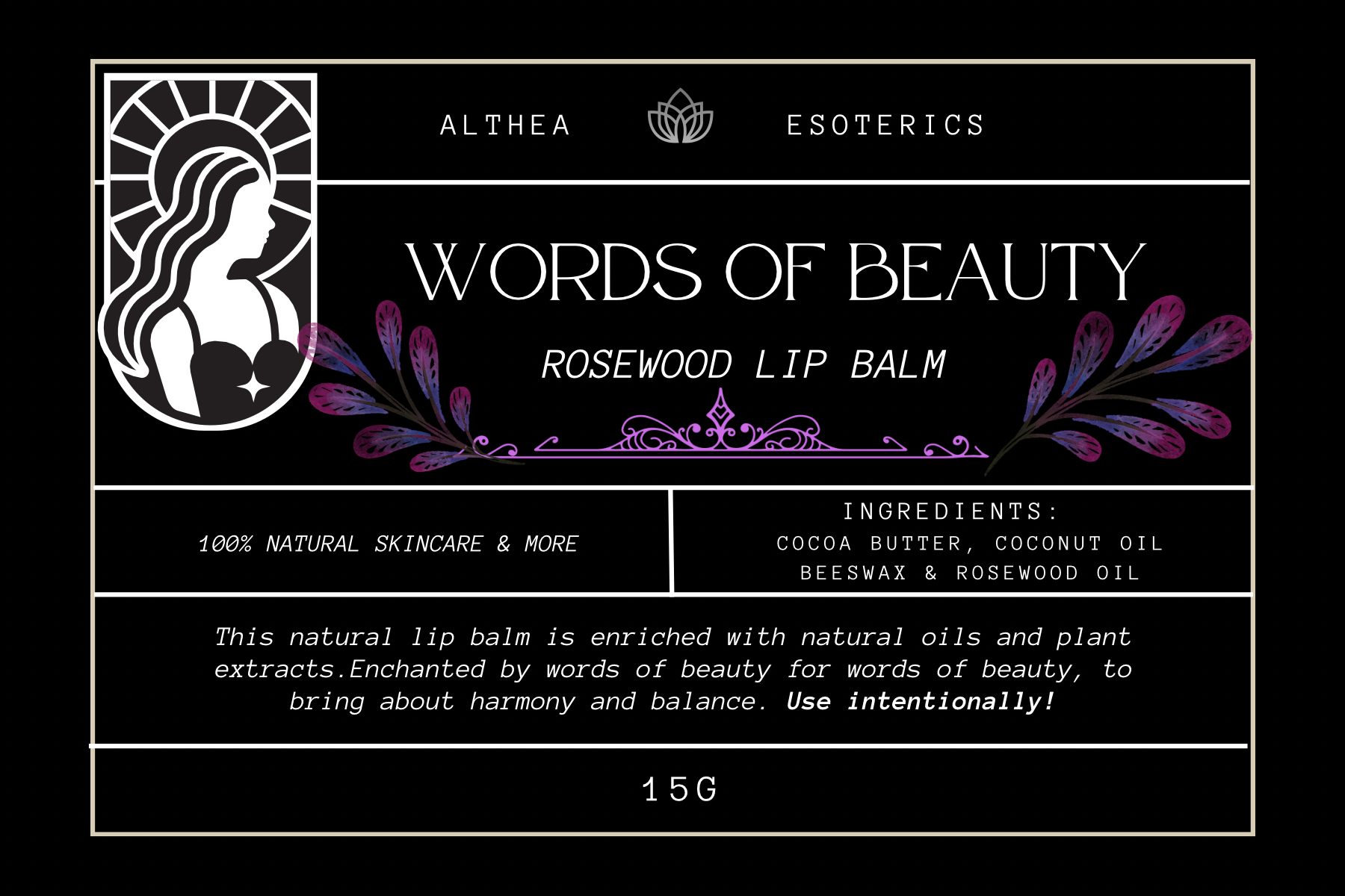 WORDS OF BEAUTY - Rosewood Lip Balm